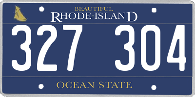 RI license plate 327304