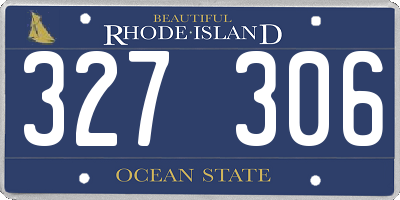 RI license plate 327306