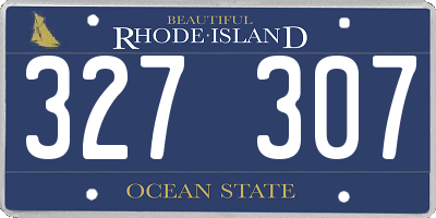 RI license plate 327307