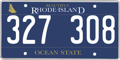 RI license plate 327308