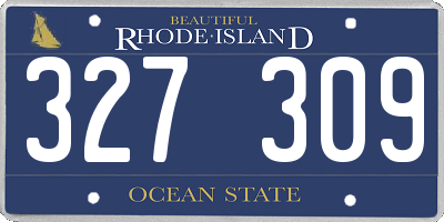 RI license plate 327309