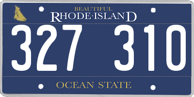 RI license plate 327310