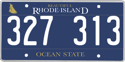 RI license plate 327313