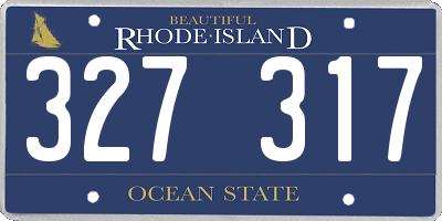 RI license plate 327317