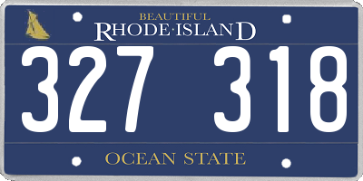 RI license plate 327318