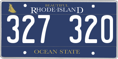 RI license plate 327320