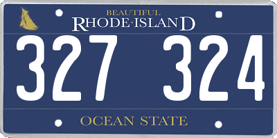 RI license plate 327324