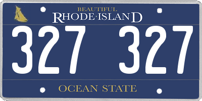 RI license plate 327327