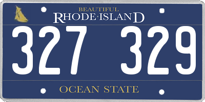 RI license plate 327329