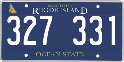 RI license plate 327331