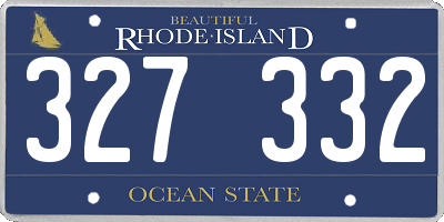 RI license plate 327332