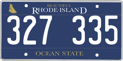 RI license plate 327335