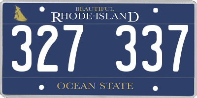 RI license plate 327337