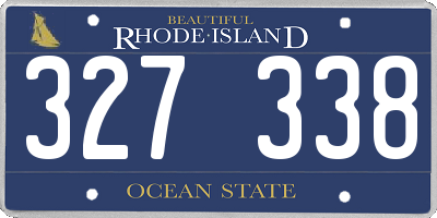 RI license plate 327338