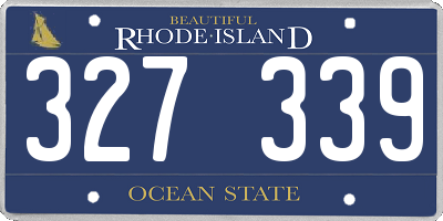 RI license plate 327339