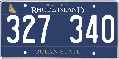 RI license plate 327340