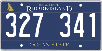 RI license plate 327341