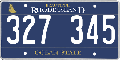 RI license plate 327345