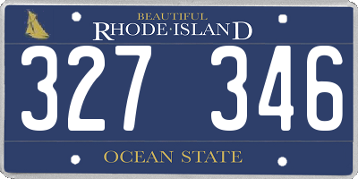 RI license plate 327346