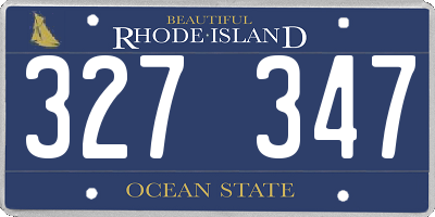 RI license plate 327347