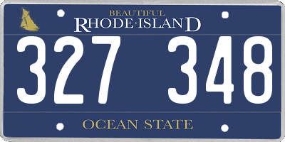 RI license plate 327348