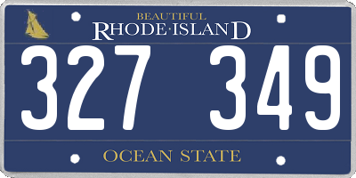 RI license plate 327349