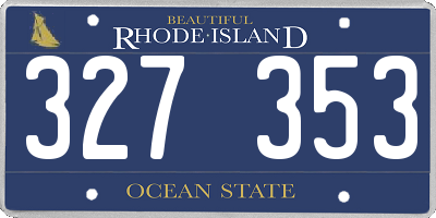 RI license plate 327353