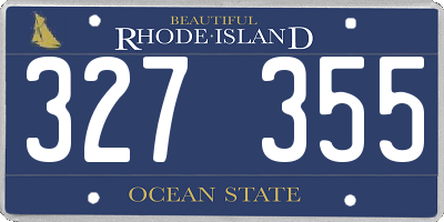 RI license plate 327355
