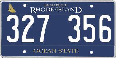 RI license plate 327356