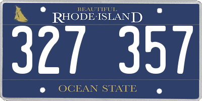 RI license plate 327357