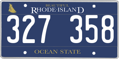 RI license plate 327358