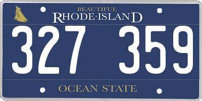RI license plate 327359