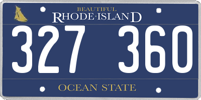 RI license plate 327360
