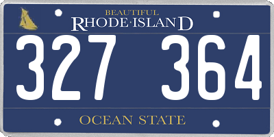 RI license plate 327364