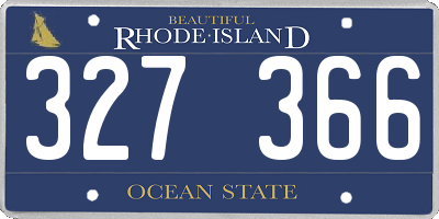 RI license plate 327366