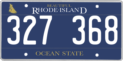 RI license plate 327368