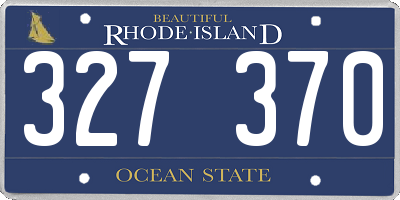 RI license plate 327370