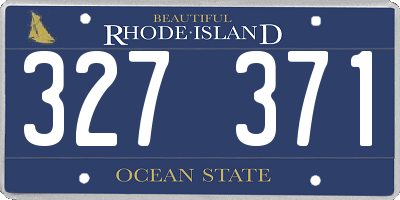 RI license plate 327371
