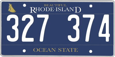 RI license plate 327374