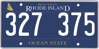 RI license plate 327375