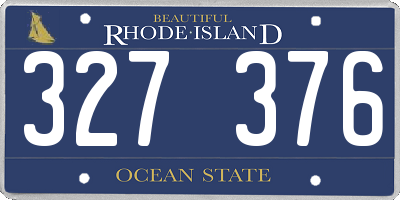 RI license plate 327376