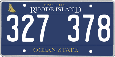 RI license plate 327378