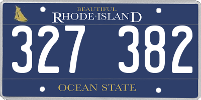 RI license plate 327382