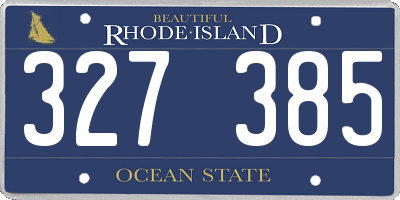 RI license plate 327385