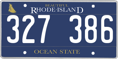 RI license plate 327386