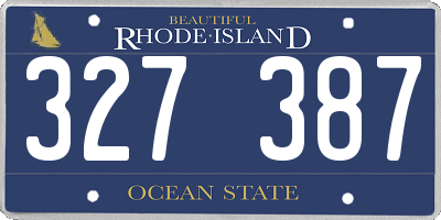 RI license plate 327387