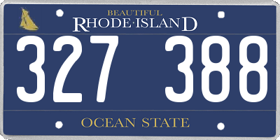 RI license plate 327388