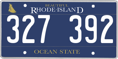 RI license plate 327392