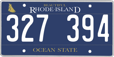 RI license plate 327394