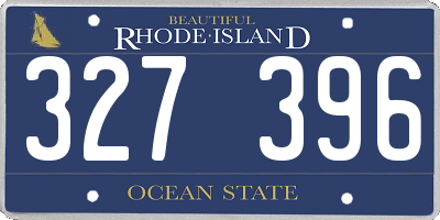 RI license plate 327396